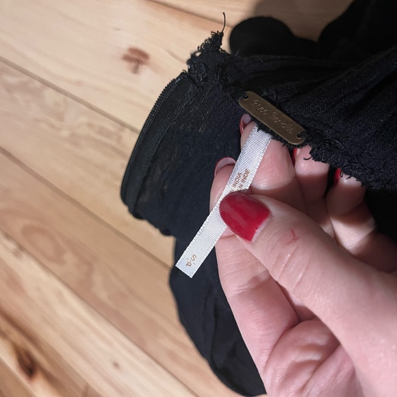 Free People Rayon Jumpsuit Plunging Neckline Cut Out Wide Leg Gauzy Fabric S - Picture 6 of 7